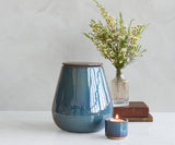 ATHOS – handmade eco urn in gray-blue engobe
