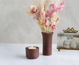 TULIPA – handgefertigte Vase aus rotbrauner Engobe