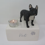 Honden Urn - Franse Bulldog - design urn met theelichtje