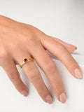 Geburtssteinring Januar Granat Gold