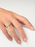 Geburtssteinring März Aquamarin Gold