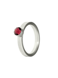 Birthstone ring February amethyst steel