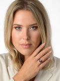 Birthstone ring February amethyst steel