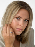 Birthstone ring February amethyst steel