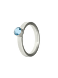 Geburtssteinring März Aquamarinstahl