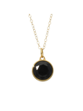 Pendant black onyx facet gold