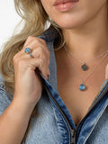 Stahlring – Blauer Achat