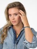 Ring aus facettiertem Kristallstahl