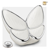 Wings of Hope - Vlinder Parel Wit & Gepolijst Zilver | A1042