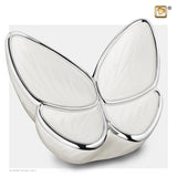 Wings of Hope - Vlinder Parel Wit & Gepolijst Zilver | A1042