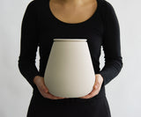 ATHOS – handmade eco urn in soft beige engobe