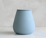 ATHOS – handmade eco urn in gray-blue engobe