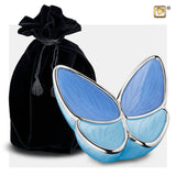 Wings of Hope Mittelblau und poliertes Silber M1041