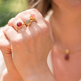 Goldring – Rosenquarz