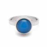 Stahlring – Blauer Achat