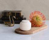 VERNO – handmade eco urn in soft beige engobe
