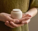 VERNO – handmade eco urn in soft beige engobe