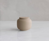 VERNO – handmade eco urn in soft beige engobe