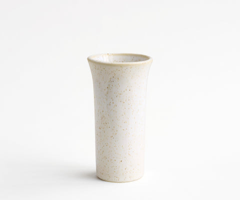 TULIPA – handmade vase in white speckled ceramic