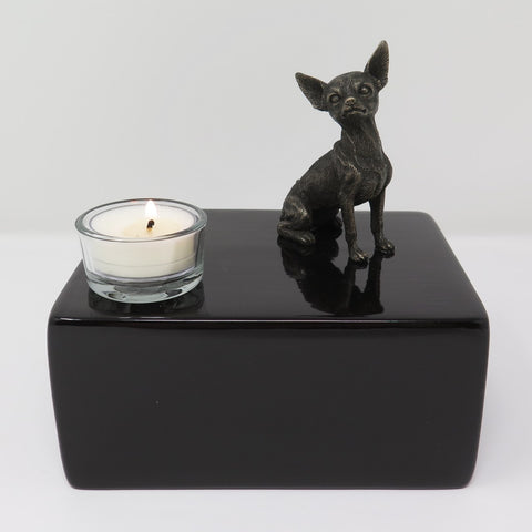 Chihuahua urn met theelichtje