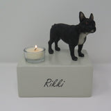 Franse Bulldog - design urn met theelichtje