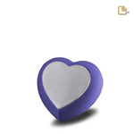 H586 Drop Heart Aandenken Urn Navy & Bru Tinnen