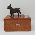 Bull Terrier urn met theelichtje design urn