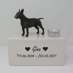 Bull Terrier urn met theelichtje design urn