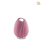 K1053 Tulip Keepsake Urn Pink &amp; Pol Silver 