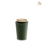 K1070 Crescent Tall Keepsake Urn Sage Green &amp; Bru Gold 