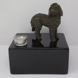 Labradoodle urn met theelichtje