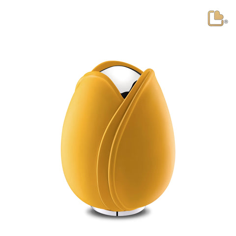 M1050 Tulip Medium Urn Yellow &amp; Pol Silver 