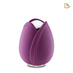 M1054 Tulip Medium Urn Purple &amp; Pol Silver 