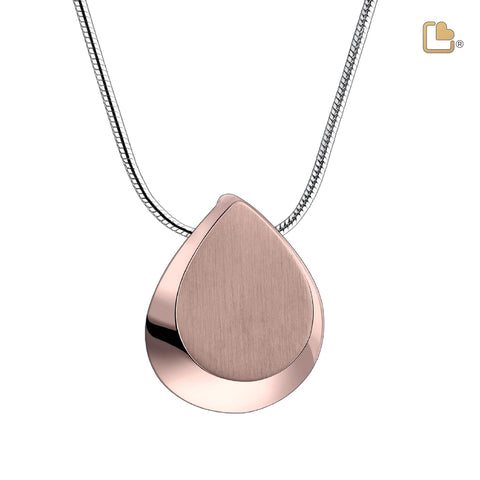 PD1026 Drop Ashes Pendant Pol &amp; Bru Rose Gold Vermeil