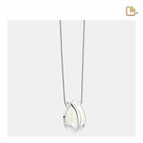 PD1077 Tulip Ashes Pendant Pearl White &amp; Polish Silver