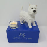 West Highland Terrier urn design urn met theelichtje