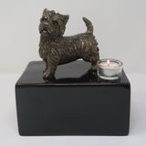 Cairn Terrier urn met theelichtje