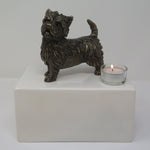 Cairn Terrier urn met theelichtje