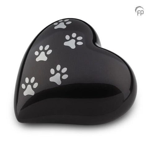 HUH032L Metal pet urn heart large 