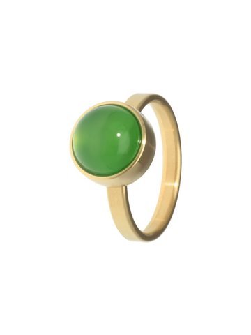 Gouden Ring – Groene Agaat