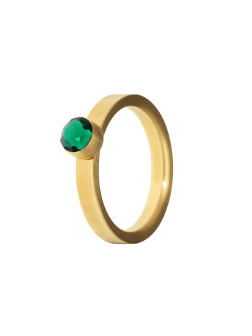 Birthstone ring Mei smaragd goud