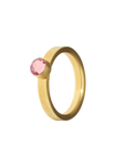 Birthstone ring October pink tourmaline gold 