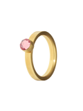 Birthstone ring October pink tourmaline gold 