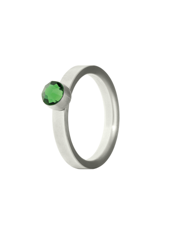 Birthstone ring Augustus groene peridoot staal