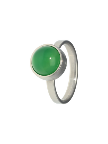 Stalen Ring – Groene Agaat