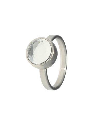 Ring kristal facet staal