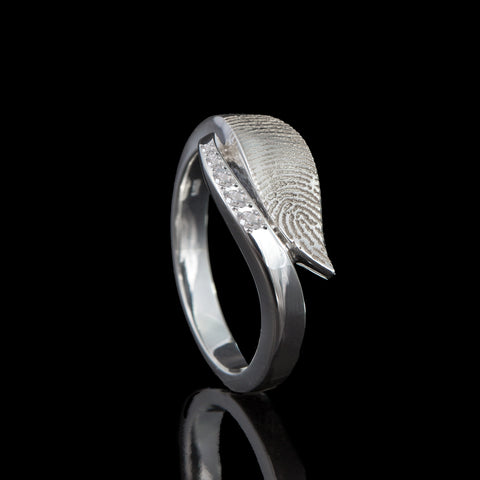 0123-05 Design ring met Afdruk en 5 Stenen