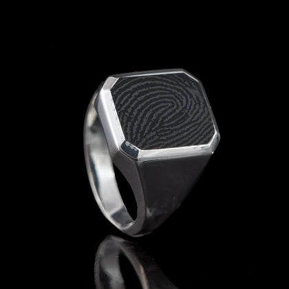 RA-S029-L00 Ring met vingerafdruk in onyx