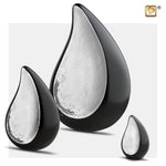 Teardrop Black &amp; Hammered Silver A582 