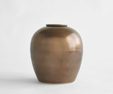 VERNO – handgemaakte urne in koperkleurig metallic keramiek